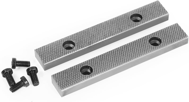 Forward 6.5 Inch Replacement Steel Jaw Plates (1 Pair) and Screws for CR60A Industry Bench Vise - Image 1